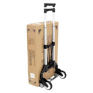 Mount-It! Folding Hand Truck and Dolly, 165 lb Capacity Heavy-Duty Luggage Trolley Cart with Telescoping Handle and Rubber Wheels