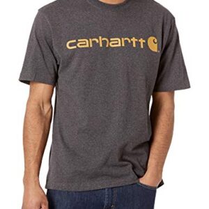 Carhartt Men's Loose Fit Heavyweight Short-Sleeve Logo Graphic T-Shirt,Carbon Heather2X-Large