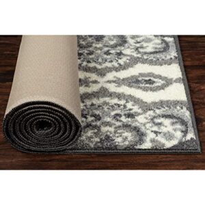 Maples Rugs Vivian Medallion Kitchen Rugs Non Skid Accent Area Carpet [Made in USA], 2'6 x 3'10, Grey