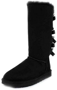 ugg womens bailey bow tall ii boot, black, 9 us