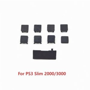 Rubber Feet Plastic Button Screw Cap Cover Replacement for PS3 Slim 2000 3000Console(9 in 1)