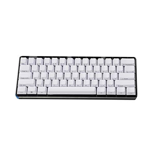 YMDK Side-Printed Thick PBT OEM Profile 61 ANSI Keycaps for MX Switches Mechanical Keyboard (White)(Only Keycap)