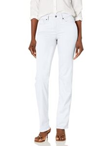 nydj women's misses marilyn straight denim jeans, optic white, 12