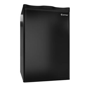 costway compact refrigerator, 3.2 cu ft. mini refrigerator unit small single door freezer cooler fridge for dorm, office, apartment (black)