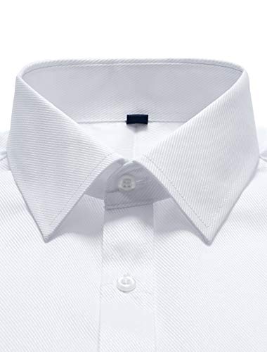 Alimens & Gentle French Cuff Regular Fit Dress Shirts (Cufflink Included) (16" Neck - 34"/35" Sleeve, White New)