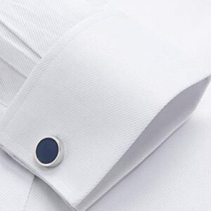 Alimens & Gentle French Cuff Regular Fit Dress Shirts (Cufflink Included) (16" Neck - 34"/35" Sleeve, White New)