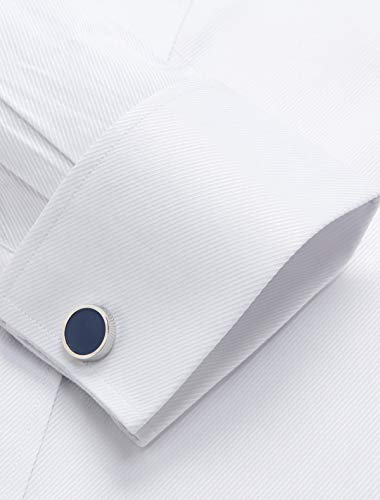 Alimens & Gentle French Cuff Regular Fit Dress Shirts (Cufflink Included) (16" Neck - 34"/35" Sleeve, White New)