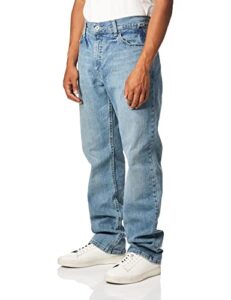 nautica men's 5 pocket straight fit stretch jean, light tidewater wash, 32w x 32l
