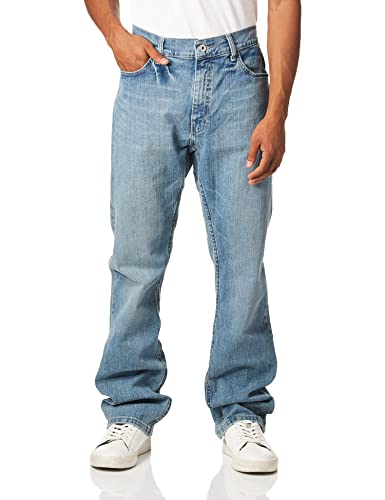 Nautica Men's 5 Pocket Straight Fit Stretch Jean, Light Tidewater Wash, 32W x 32L