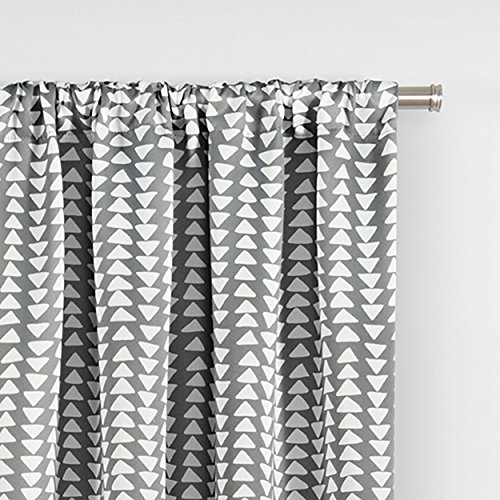 ECLIPSE Naya Mid Century Modern Blackout Thermal Rod Pocket Window Curtain for Bedroom (1 Panel), 37 in x 63 in, Grey