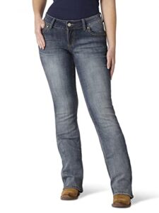 wrangler women's retro sadie low rise stretch boot cut jean, medium blue, 11-32