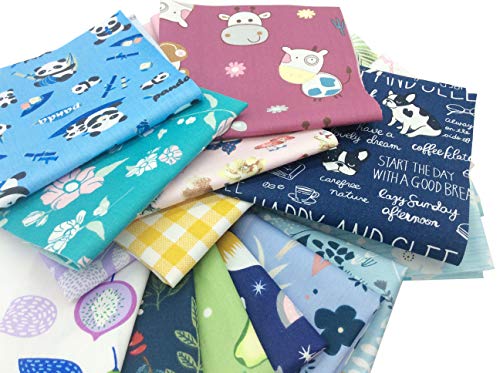 longshine-us 25pcs 12 Inch x 12 Inch No Repeat Design Premium Cotton Craft Fabric Bundle Squares Patchwork Lint DIY Sewing Scrapbooking Quilting Dot Pattern Artcraft