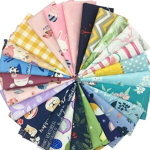 longshine-us 25pcs 12 Inch x 12 Inch No Repeat Design Premium Cotton Craft Fabric Bundle Squares Patchwork Lint DIY Sewing Scrapbooking Quilting Dot Pattern Artcraft