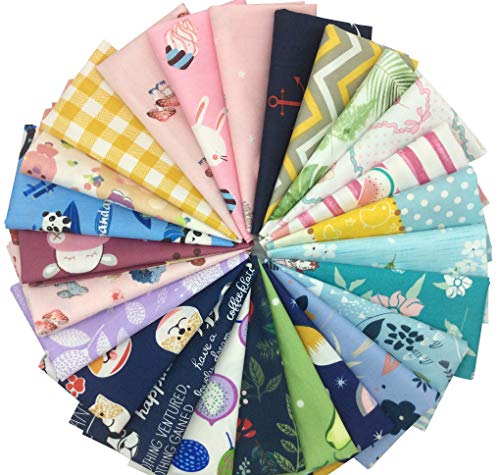 longshine-us 25pcs 12 Inch x 12 Inch No Repeat Design Premium Cotton Craft Fabric Bundle Squares Patchwork Lint DIY Sewing Scrapbooking Quilting Dot Pattern Artcraft