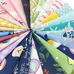 longshine-us 25pcs 12 Inch x 12 Inch No Repeat Design Premium Cotton Craft Fabric Bundle Squares Patchwork Lint DIY Sewing Scrapbooking Quilting Dot Pattern Artcraft