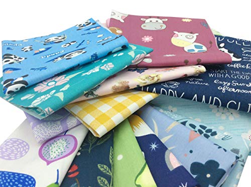 longshine-us 25pcs 12 Inch x 12 Inch No Repeat Design Premium Cotton Craft Fabric Bundle Squares Patchwork Lint DIY Sewing Scrapbooking Quilting Dot Pattern Artcraft