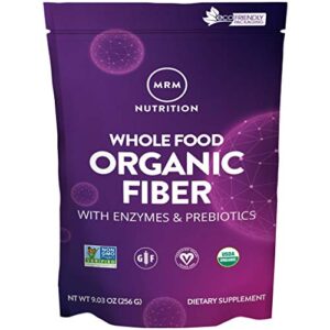 mrm nutrition whole food organic fiber | with enzymes + prebiotics | insoluble + soluble fibers | digestive health + regularity | 6g fiber per serving | 32 servings