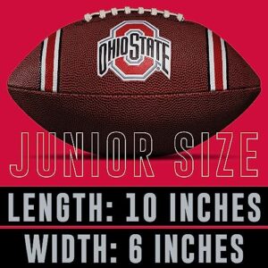 Franklin Sports NCAA Ohio State Buckeyes Kids Youth Football - Official College Team Football with Team Logos - Junior Size Football