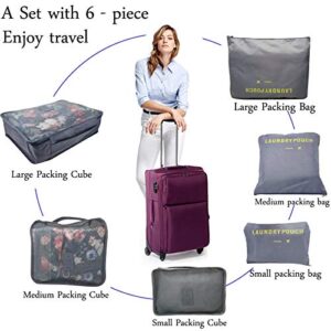 M-jump 6 Set Travel Storage Bags Multi-functional Clothing Sorting Packages, Travel Packing Compression Pouche, Luggage Organizer Pouch (grey)