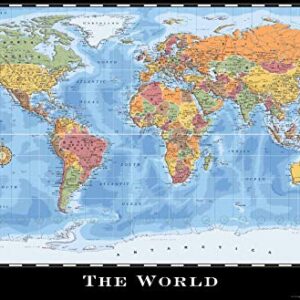 Trends International World Map Wall Poster 22.375" x 34"