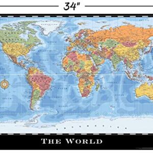 Trends International World Map Wall Poster 22.375" x 34"