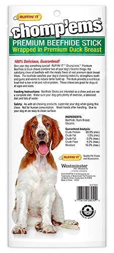 Chomp’ems Premium Beefhide Chew for Dogs, 1 Chew