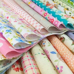 flic-flac Quilting Fabric Squares 100% Cotton Precut Quilt Sewing Floral Fabrics for Craft DIY (8 x 8 inches, 30pcs)