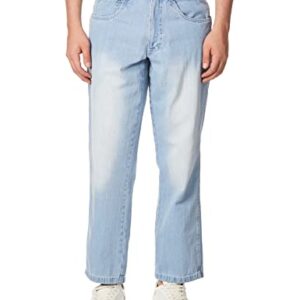 Southpole Big and Tall Men's Straight Leg Relaxed-fit Core Denim Pants, Light Sand Blue (New), 44