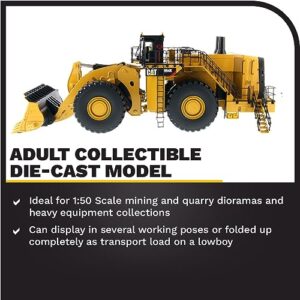 Diecast Masters 1:50 Caterpillar 994K Wheel Loader – Yellow Rock Bucket | High Line Series Cat Trucks & Construction Equipment | 1:50 Scale Model Diecast Collectible Model 85505