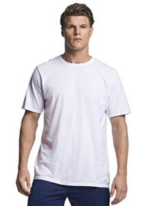 russell athletic mens performance cotton short sleeve t-shirt, white, l