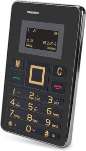 slide wallet size unlocked mini cell phone worldwide 2g gsm service, black/silver