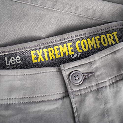 Lee Men's Extreme Motion Flat Front Slim Straight Pant Black 34W x 32L