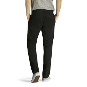 Lee Men's Extreme Motion Flat Front Slim Straight Pant Black 34W x 32L