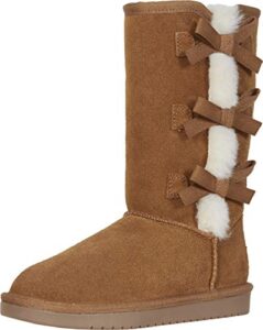 koolaburra by ugg unisex-child victoria tall boot, chestnut, 1 little kid