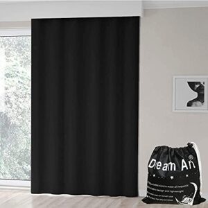 dream art anywhere portable blackout curtain/adjustable blackout shades/temporary blackout blinds with suction cups for nursery,children kids bedroom or travel use,dark black,w51xl71inch(130x180cm…