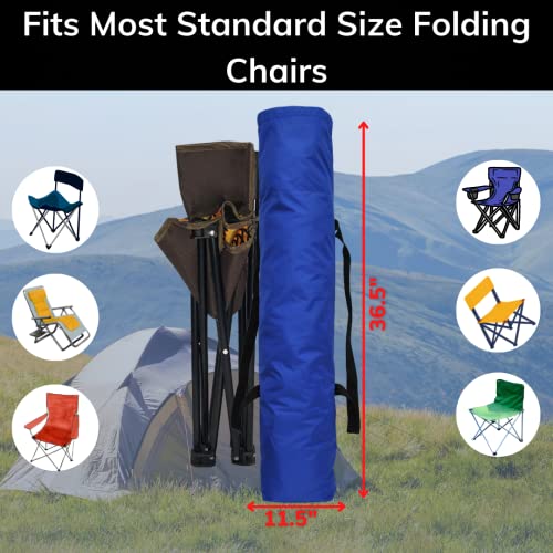 NGIL Royal Blue Solid Color Camp Folding Chair Carry Bag with Non Adjustable Strap and Wide Drawstring Opening (Replacement Bag Only) Please Read Description for Full Details