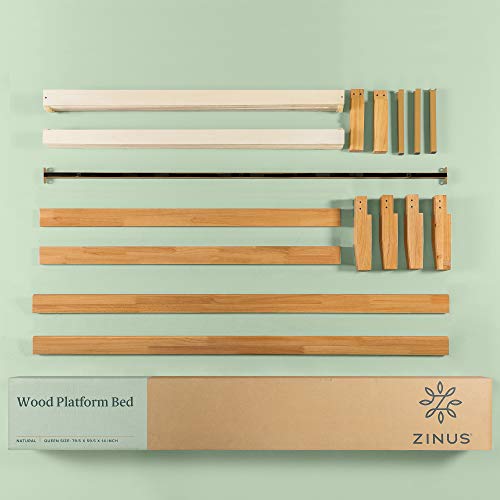 ZINUS Moiz Wood Platform Bed Frame / Wood Slat Support / No Box Spring Needed / Easy Assembly, Natural, Full