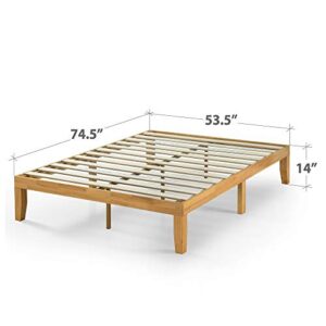 ZINUS Moiz Wood Platform Bed Frame / Wood Slat Support / No Box Spring Needed / Easy Assembly, Natural, Full