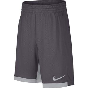 nike 8" dry short trophy, dri-fit boys' training shorts, athletic shorts, dark grey/wolf grey/wolf grey, xl