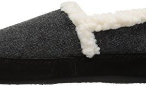 Acorn Moc Slipper – Cozy, Comfortable Moccasins for Women – House Shoes with Memory Foam Cloud Cushioning and Indoor / Outdoor Sole, Dark Charcoal Heather Ragg Wool, 8-9