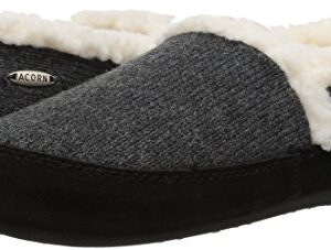 Acorn Moc Slipper – Cozy, Comfortable Moccasins for Women – House Shoes with Memory Foam Cloud Cushioning and Indoor / Outdoor Sole, Dark Charcoal Heather Ragg Wool, 8-9