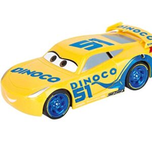 Carrera First Disney/Pixar Cars 3 - Slot Car Race Track - Includes 2 cars: Lightning McQueen and Dinoco Cruz - Battery-Powered Beginner Racing Set for Kids Ages 3 Years and Up