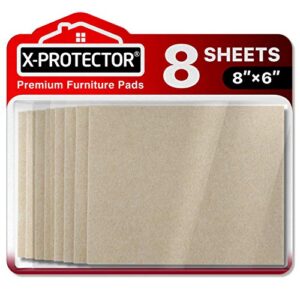 felt furniture pads x-protector - 8 pack premium 8”x6” heavy duty 1/5” felt sheets! cut furniture felt pads for furniture feet you need – best furniture pads for hardwood floors!