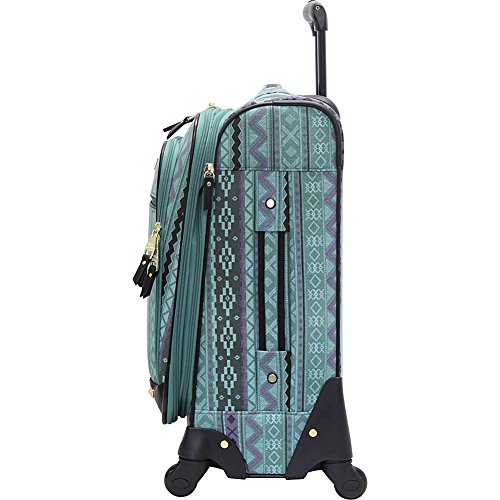 Steve Madden Designer 20 Inch Luggage Collection - Lightweight Softside Expandable Suitcase for Men & Women - Durable Carry On Bag with 4-Rolling Spinner Wheels (Legends Turquoise)