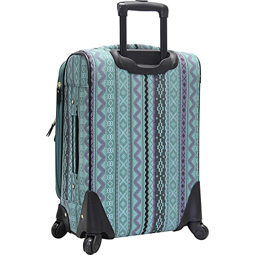 Steve Madden Designer 20 Inch Luggage Collection - Lightweight Softside Expandable Suitcase for Men & Women - Durable Carry On Bag with 4-Rolling Spinner Wheels (Legends Turquoise)