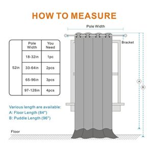 Melodieux Elegant Cotton Room Darkening Blackout Curtains for Living Room Bedroom Thermal Insulated Grommet Drape, 52 by 96 Inch, Grey (1 Panel)