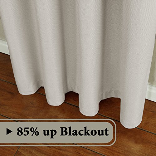 H.VERSAILTEX Wide Blackout Room Darkening Rich Quality of Textured Linen Patio Door Curtains Home Fashion Window Panel Drapes with 16 Grommets - Ivory - 100 inch Wide by 96 inch Long