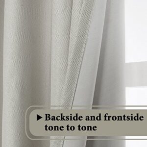 H.VERSAILTEX Wide Blackout Room Darkening Rich Quality of Textured Linen Patio Door Curtains Home Fashion Window Panel Drapes with 16 Grommets - Ivory - 100 inch Wide by 96 inch Long