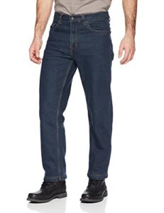 smith's workwear men's stretch 5 pocket relaxed fit jean, dark vintage wash, 36w x 30l