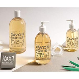 Compagnie de Provence Savon de Marseille Extra Pure Liquid Soap - Olive Wood - 16.7 Fl Oz Glass Pump Bottle